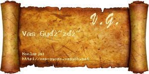 Vas Győző névjegykártya